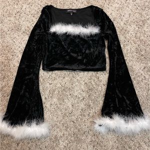 Dolls Kill Trickz n’ Treatz crushed velvet top. Size S